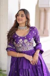 FANCY GOLD CRUSH MULTI THREAD EMBROIDERY ZARI SEQUENCE-WORK TOP LEHENGA WITH DUPATTA PARTY WEAR WHOLESALE PRICE ETHNIC GARMENT (5)