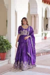 FANCY GOLD CRUSH MULTI THREAD EMBROIDERY ZARI SEQUENCE-WORK TOP LEHENGA WITH DUPATTA PARTY WEAR WHOLESALE PRICE ETHNIC GARMENT (5)