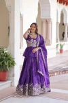 FANCY GOLD CRUSH MULTI THREAD EMBROIDERY ZARI SEQUENCE-WORK TOP LEHENGA WITH DUPATTA PARTY WEAR WHOLESALE PRICE ETHNIC GARMENT (5)