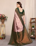 FANCY KANJIVARAM SILK RICH PALLU & JACQUARD WORK SAREE WITH UNSTITCHED BLOUSE FESTIVE WEAR WHOLESALE PRICE ETHNIC GARMENT (2)