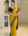 FANCY LICHI SILK JACQUARD BORDER WORK SAREE WITH UNSTITCHED BLOUSE DAILY WEAR WHOLESALE PRICE ETHNIC GARMENT (4)