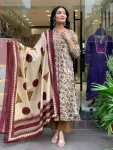 FANCY MAGIC COTTON PRINTED WORK TOP BOTTOM WITH DUPATTA OFFICE WEAR WHOLESALE PRICE ETHNIC GARMENT (2)