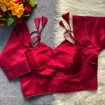 FANCY MALAI SATIN PLAIN STITCHED BLOUSE RANI