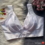 FANCY MALAI SATTIN PLAIN STITCHED BLOUSE WHITE