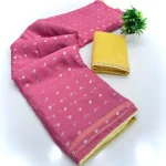 FANCY MOSS BUTTI SILK ZARI BUTTI WITH CONTRAST PALLU EMBROIDERY THREAD PITTA WORK SAREE WITH UNSTITCHED BLOUSE PARTY WEAR WHOLESALE PRICE ETHNIC GARMENT (14).jpg.webp