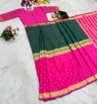 FANCY MYSORE SILK JACQUARD WORK GOWN SAREE DAILY WEAR WHOLESALE PRICE ETHNIC GARMENT (2)