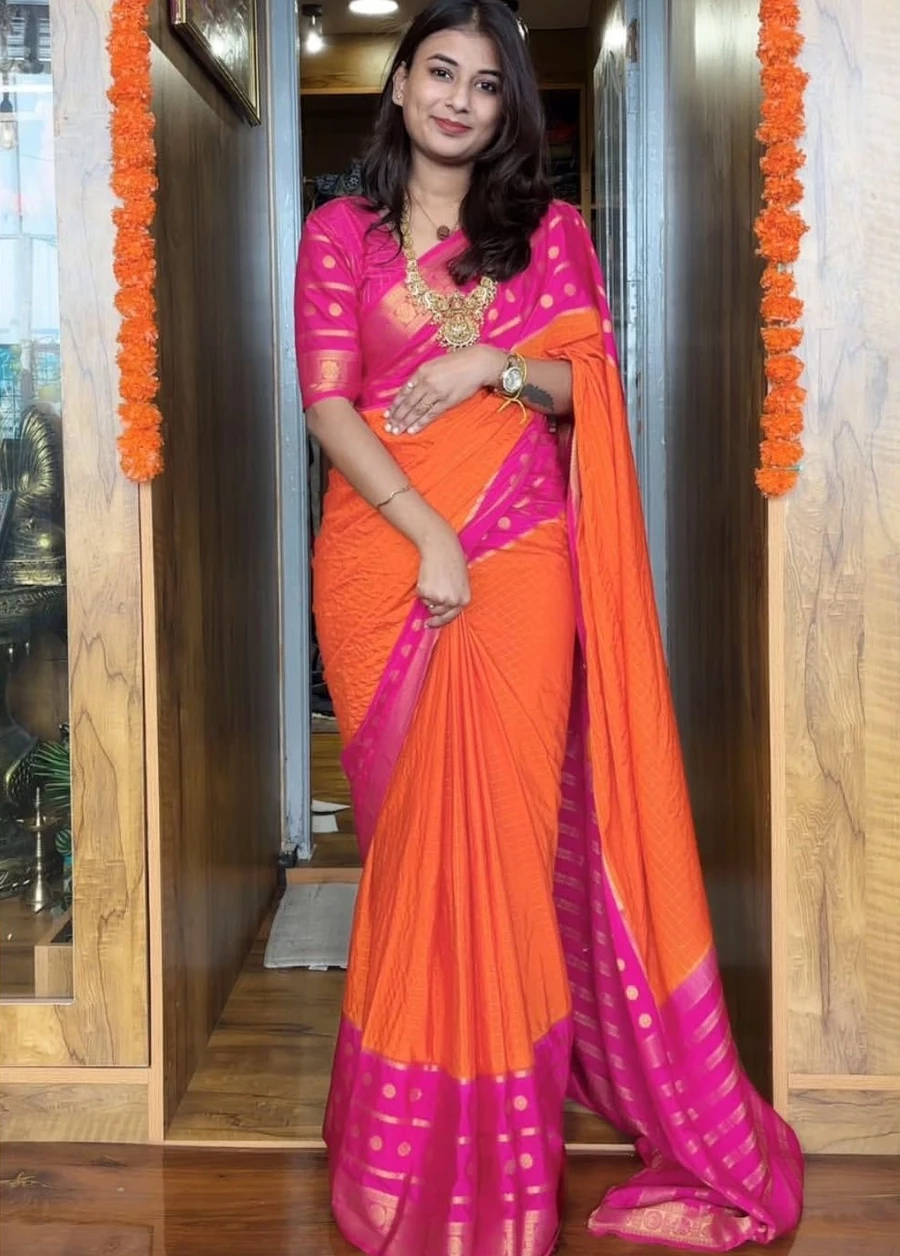 FANCY MYSORE SILK JACQUARD WORK GOWN SAREE FESTIVE WEAR WHOLESALE PRICE ETHNIC GARMENT (2)