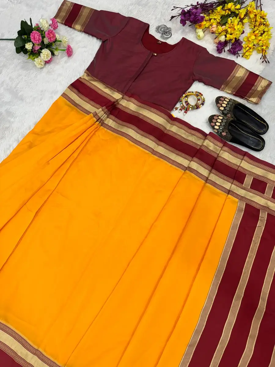 FANCY MYSORE SILK JACQUARD WORK GOWN SAREE FESTIVE WEAR WHOLESALE PRICE ETHNIC GARMENT (4)