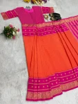 FANCY MYSORE SILK JACQUARD WORK GOWN SAREE FESTIVE WEAR WHOLESALE PRICE ETHNIC GARMENT (2)