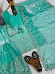 FANCY NC SATIN EMBROIDERY SEQUENCE WORK TOP SHARARA WITH DUPATTA FESTIVE WEAR WHOLESALE PRICE ETHNIC GARMENT (5)