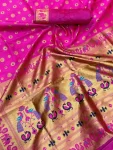 FANCY PAITHANI SILK ZARI WEAVING WORK SAREE WITH UNSTITCHED BLOUSE FESTIVE WEAR WHOLESALE PRICE ETHNIC GARMENT (5)