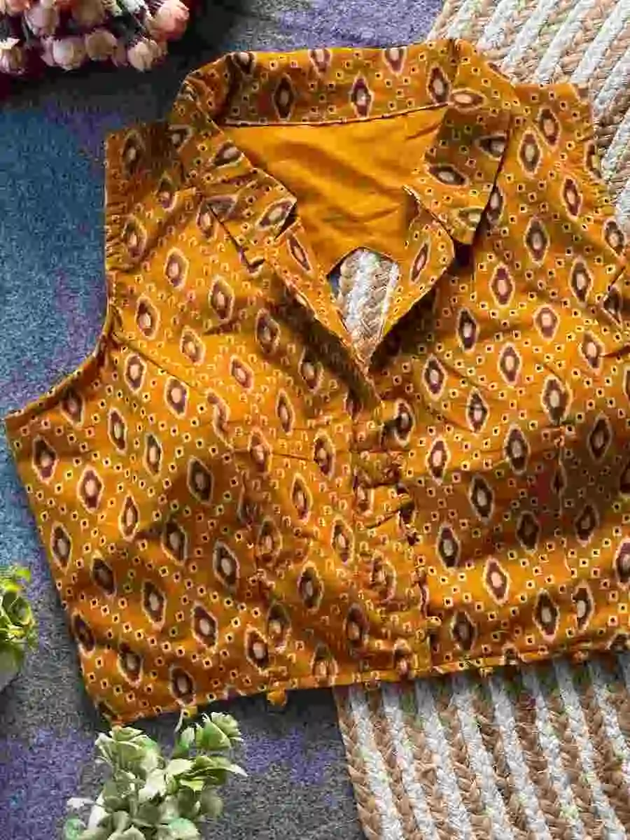 FANCY PURE COTTON AJRAKH PRINT WORK STITCHED BLOUSE FESTIVE WEAR WHOLESALE PRICE ETHNIC GARMENT (3)