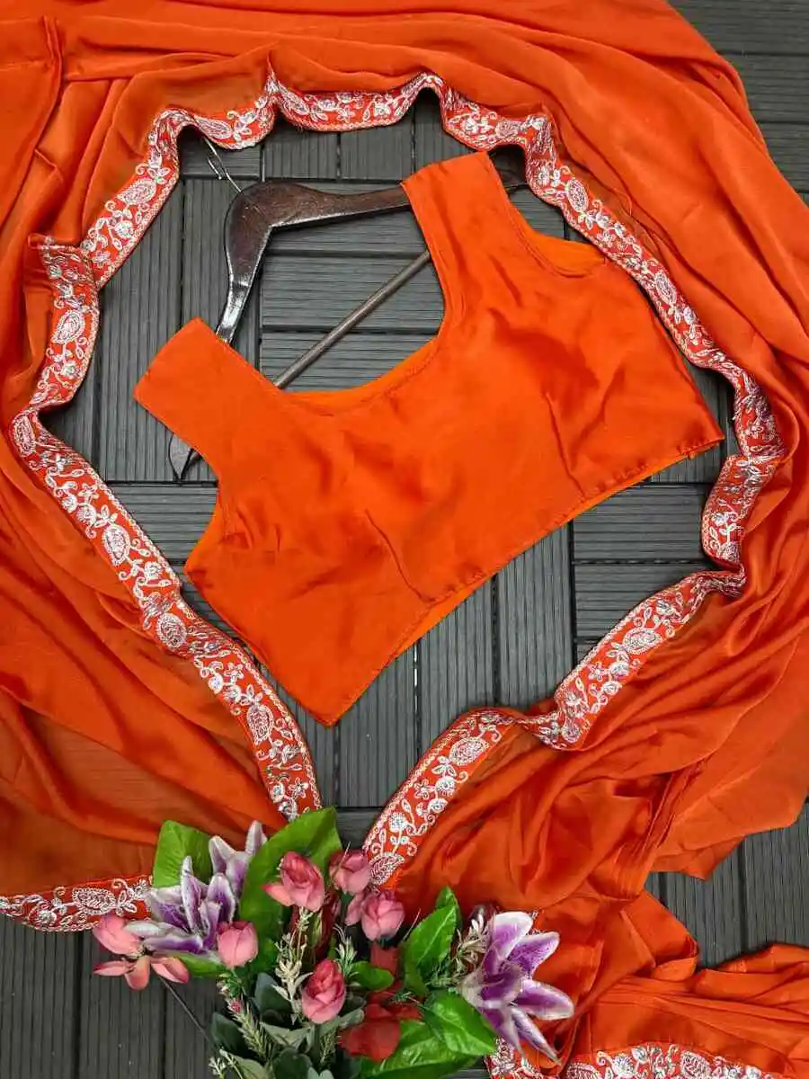 FANCY RANGOLI SILK EMBROIDERY SEQUENCE CODING WORK READY TO WEAR SAREE BLOUSE WITH KOTI PARTY WEAR WHOLESALE PRICE ETHNIC GARMENT (7)