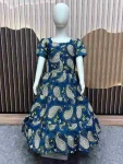 FANCY RAYON ALL-OVER PRINT KID’S DRESS FESTIVE WEAR WHOLESALE PRICE ETHNIC GARMENT (10)