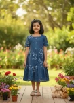 FANCY RAYON ALL-OVER PRINT KID’S DRESS FESTIVE WEAR WHOLESALE PRICE ETHNIC GARMENT (4)
