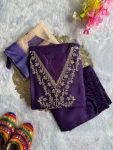 FANCY RAYON EMBROIDERY WITH COTTON THREAD WORK TOP BOTTOM WITH DUPATTA FESTIVE WEAR WHOLESALE PRICE ETHNIC GARMENT (2)