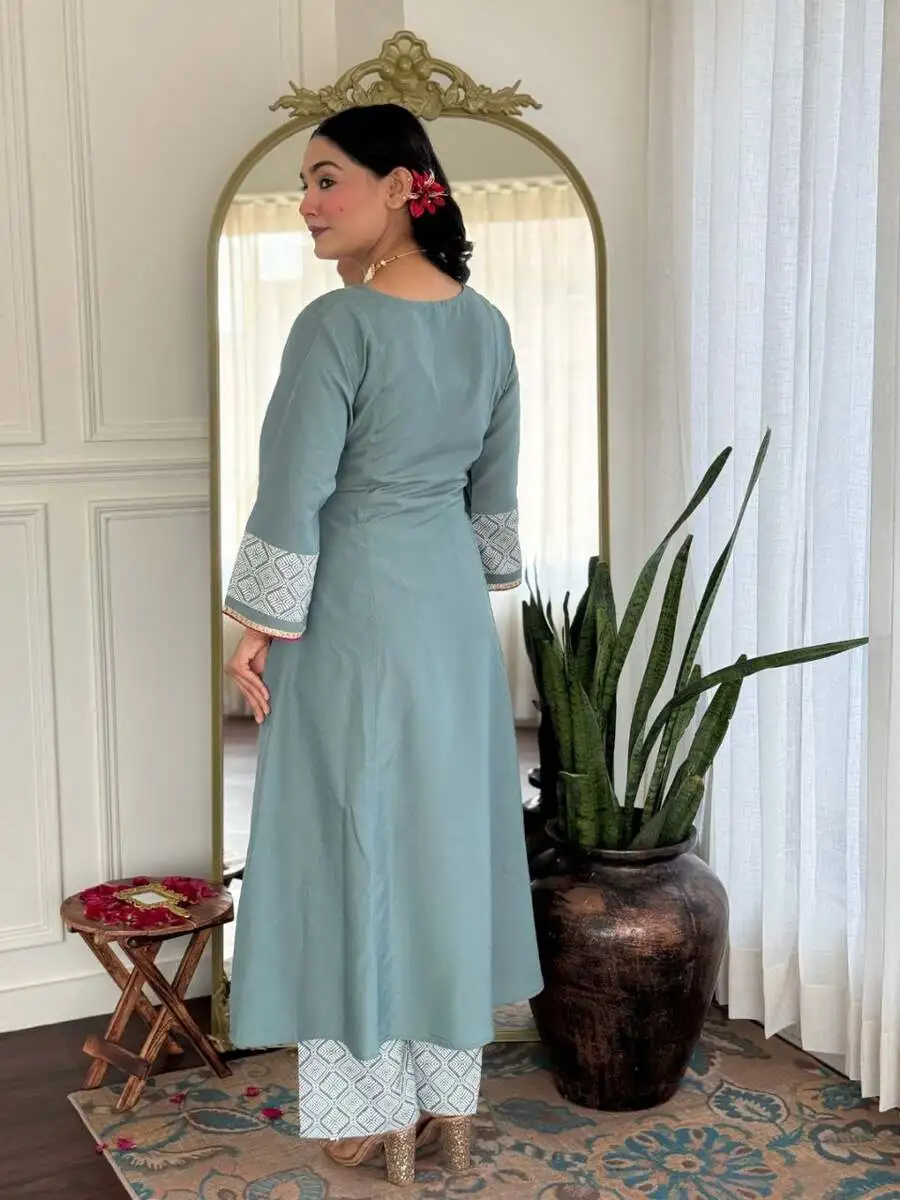 FANCY RAYON SEQUENCE CODING EMBROIDERY WORK TOP BOTTOM WITH DUPATTA FESTIVE WEAR WHOLESALE PRICE ETHNIC GARMENT (2)