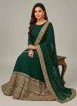 FANCY ROMAN SILK CODING SEQUENCE WORK GOWN BOTTOM WITH DUPATTA WEDDING WEAR WHOLESALE PRICE ETHNIC GARMENT (2)