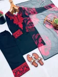FANCY ROMAN SILK EMBROIDERY WORK TOP BOTTOM WITH DUPATTA FESTIVE WEAR WHOLESALE PRICE ETHNIC GARMENT (2)