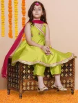 FANCY SIL WOVEN EMBROIDERY WORK KID’S TOP BOTTOM WITH DUPATTA FESTIVE WEAR WHOLESALE PRICE ETHNIC GARMENT (6)