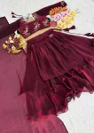 FANCY SPACE SILK SEQUENCE EMBROIDERY WORK LEHENGA BLOUSE WITH EXTRA FRILLS AND DUPATTA PARTY WEAR WHOLESALE PRICE ETHNIC GARMENT (6)