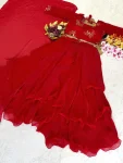 FANCY SPACE SILK SEQUENCE EMBROIDERY WORK LEHENGA BLOUSE WITH EXTRA FRILLS AND DUPATTA PARTY WEAR WHOLESALE PRICE ETHNIC GARMENT (2)