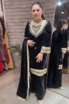 FANCY VELVET REAL MIRROR WORK WITH EMBROIDERY WORK TOP BLOUSE PALAZZO WITH DUPATTA PARTY WEAR WHOLESALE PRICE ETHNIC GARMENT (12)