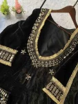 FANCY VELVET REAL MIRROR WORK WITH EMBROIDERY WORK TOP BLOUSE PALAZZO WITH DUPATTA PARTY WEAR WHOLESALE PRICE ETHNIC GARMENT (12)