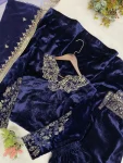 FANCY VELVET SEQUENCE EMBROIDERY WORK TOP PALAZZO WITH DUPATTA FESTIVE WEAR WHOLESALE PRICE ETHNIC GARMENT (2)