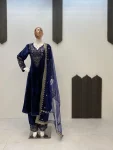 FANCY VELVET SEQUENCE EMBROIDERY WORK TOP PALAZZO WITH DUPATTA FESTIVE WEAR WHOLESALE PRICE ETHNIC GARMENT (2)