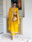 FANCY VICHITRA SILK EMBROIDERY WORK TOP BOTTOM WITH DUPATTA FESTIVE WEAR WHOLESALE PRICE ETHNIC GARMENT (9)