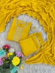 FANCY VICHITRA SILK EMBROIDERY WORK TOP BOTTOM WITH DUPATTA FESTIVE WEAR WHOLESALE PRICE ETHNIC GARMENT (9)