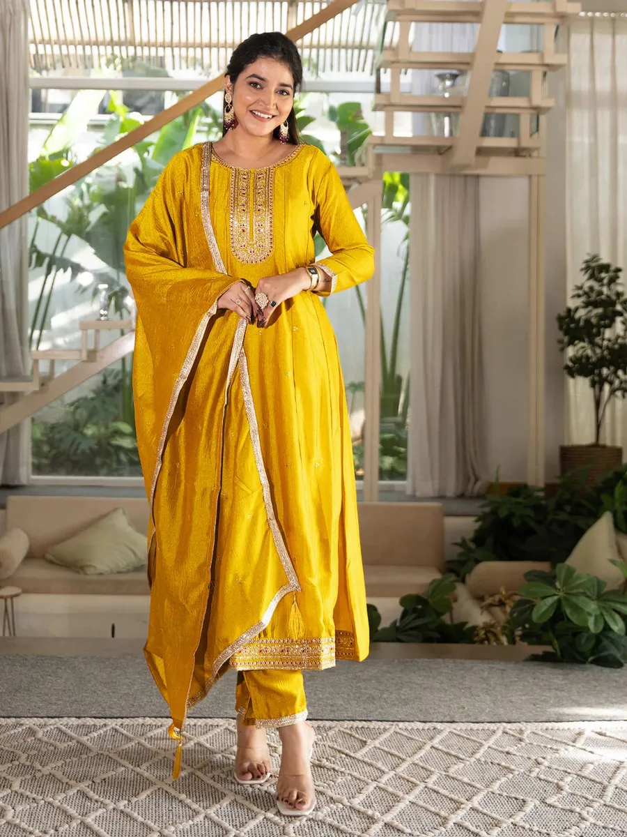 FANCY VICHITRA SILK EMBROIDERY WORK TOP BOTTOM WITH DUPATTA FESTIVE WEAR WHOLESALE PRICE ETHNIC GARMENT (9)
