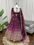 FASHIONABLE CHINON SILK THREAD WITH SEQUNCE WORK GOWN BOTTOM WITH DUPATTA FESTIVE WEAR WHOLESALE PRICE ETHNIC GARMENT (4)