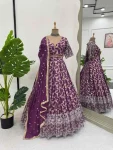 FASHIONABLE JACQUARD THREAD SEQUENCE WORK LEHENGA CHOLI WITH DUPATTA WEDDING WEAR WHOLESALE PRICE ETHNIC GARMENT (2)