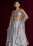 FASHIONABLE SATIN SILK SEQUENCE DORI & ZARI WORK LEHENGA CHOLI WIT DUPATTA PARTY WEAR WHOLESALE PRICE ETHNIC GARMENT (3)