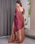MODERN BANARASI SILK ZARI WOVEN WORK SAREE WITH UNSTITCHED BLOUSE PARTY WEAR WHOLESALE PRICE ETHNIC GARMENT (8)