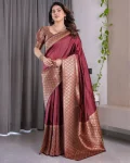 MODERN BANARASI SILK ZARI WOVEN WORK SAREE WITH UNSTITCHED BLOUSE PARTY WEAR WHOLESALE PRICE ETHNIC GARMENT (8)
