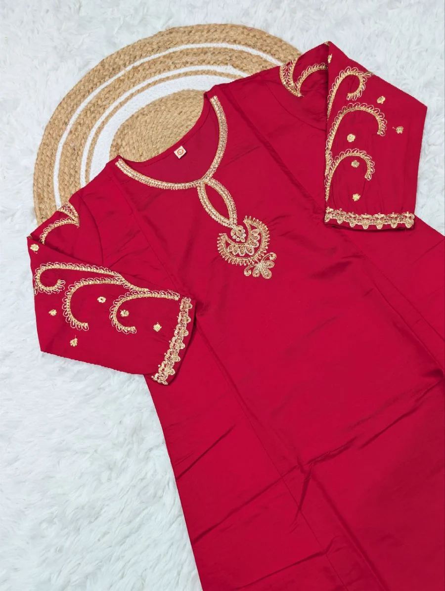 MODERN CHANDERI SEQUENCE CODING EMBROIDERY WORK TOP BOTTOM WITH DUPATTA FESTIVE WEAR WHOLESALE PRICE ETHNIC GARMENT (1)
