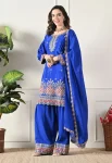 MODERN CHINON CODING DORI SEQUENCE WORK TOP PATIYALA WITH DUPATTA FESTIVE WEAR WHOLESALE PRICE ETHNIC GARMENT (6)
