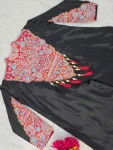 MODERN CHINON CORDED EMBROIDERY, MOTI WORK & LATKAN WORK TOP WITH DRAPE SKIRT PARTY WEAR WHOLESALE PRICE ETHNIC GARMENT (9)