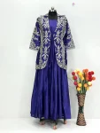 MODERN CHINON EMBROIDERY SEQUENCE WORK GOWN WITH KOTI PARTY WEAR WHOLESALE PRICE ETHNIC GARMENT (1)