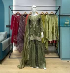 MODERN CHINON PRINT WITH EMBROIDERY AND DIAMOND WORK TOP SHARARA WITH DUPATTA FESTIVE WEAR WHOLESALE PRICE ETHNIC GARMENT (8)