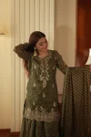 MODERN CHINON PRINT WITH EMBROIDERY AND DIAMOND WORK TOP SHARARA WITH DUPATTA FESTIVE WEAR WHOLESALE PRICE ETHNIC GARMENT (8)