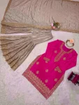 MODERN CHINON SILK CODING & SEQUENCE WORK WITH PEARL WORK TOP SHARARA WITH DUPATTA FESTIVE WEAR WHOLESALE PRICE ETHNIC GARMENT (1)