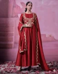 MODERN CHINON SILK EMBROIDERY SEQUENCE WORK GOWN KOTI WITH DUPATTA FESTIVE WEAR WHOLESALE PRICE ETHNIC GARMENT (4)