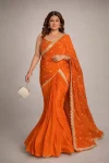 MODERN CHINON SILK MULTI THREAD EMBROIDERY SEQUENCE WORK LEHENGA SAREE WITH STITCHED BLOUSE PARTY WEAR WHOLESALE PRICE ETHNIC GARMENT (5)