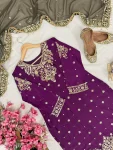 MODERN CHINON SILK SEQUENCE & ZARI EMBROIDERY WITH HANDWORK LACE BORDER WORK TOP SHARARA WITH DUPATTA FESTIVE WEAR WHOLESALE PRICE ETHNIC GARMENT (10)