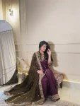 MODERN CHINON SILK SEQUENCE & ZARI EMBROIDERY WITH HANDWORK LACE BORDER WORK TOP SHARARA WITH DUPATTA FESTIVE WEAR WHOLESALE PRICE ETHNIC GARMENT (10)
