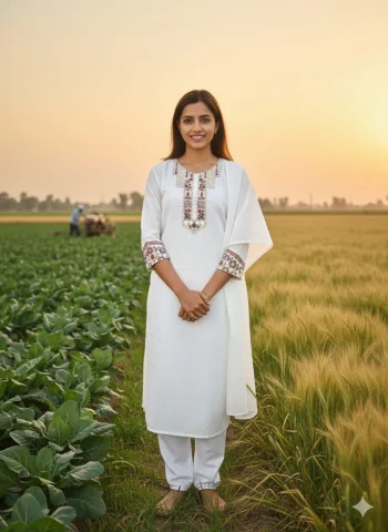 MODERN COTTON SEQUENCE EMBROIDERY WORK TOP BOTTOM WITH DUPATTA WHITE